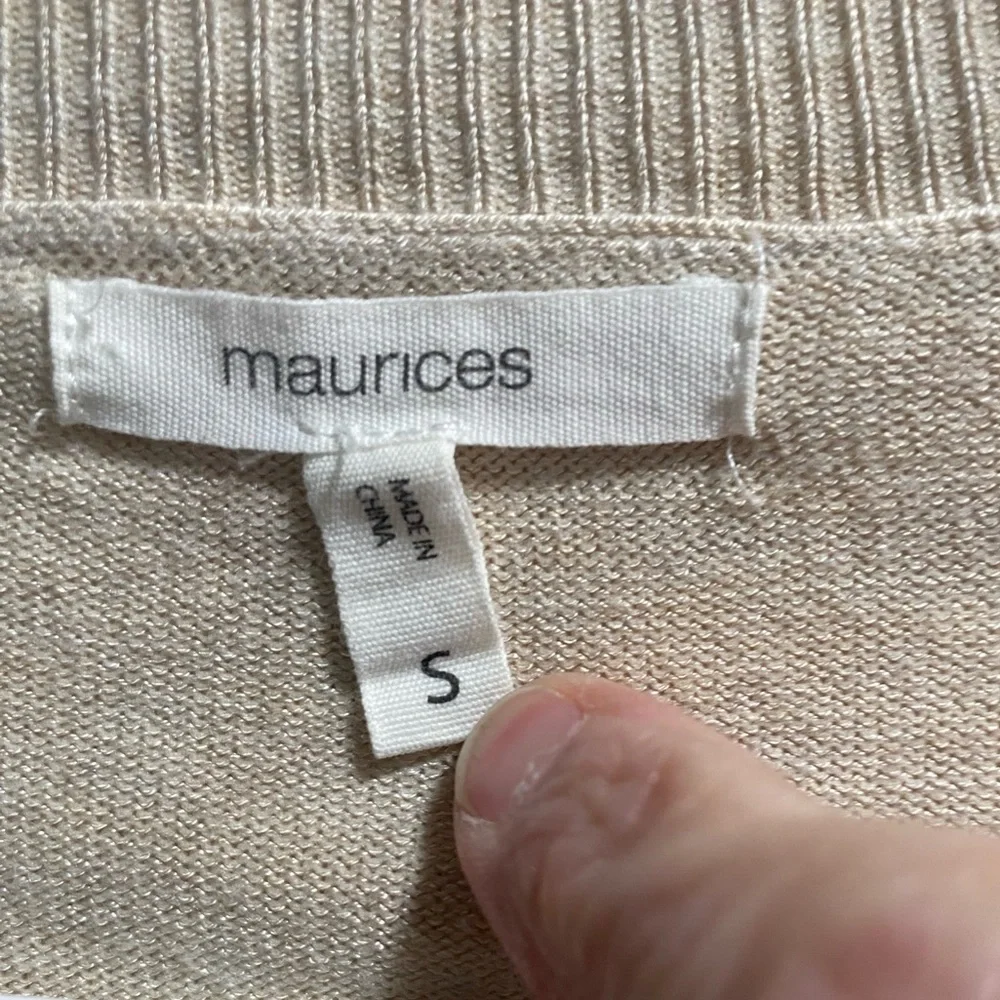Maurices‎ Open Front Peplum Cardigan, Beige, Size Small